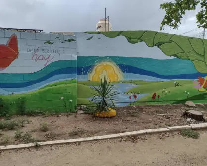 El nuevo mural hace del Parque San Sebastián un lugar más bonito y seguro en Barrancos