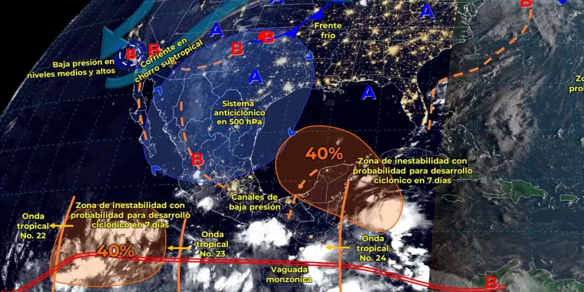 Imagen interpretada sobre el clima en México.