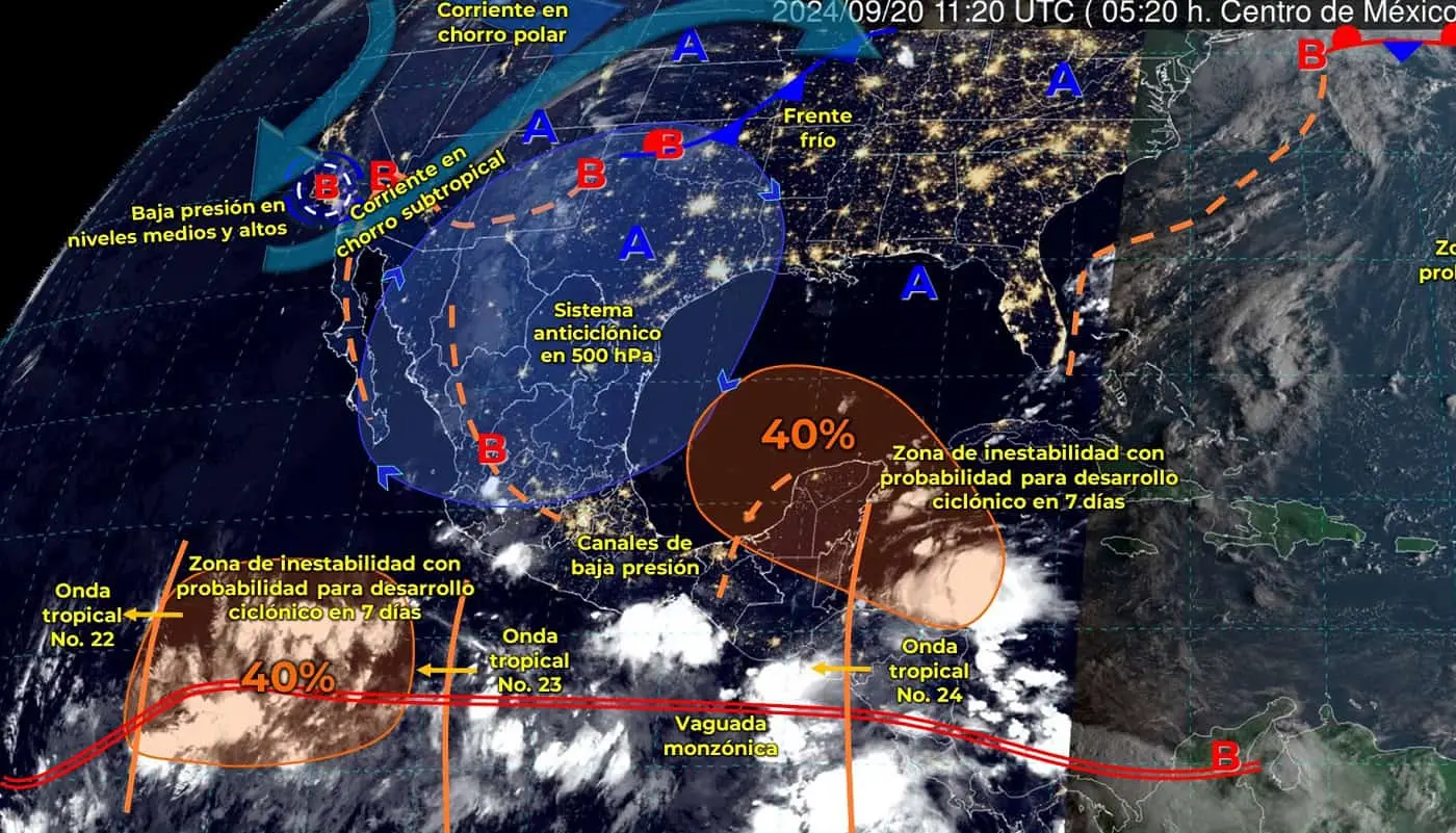 Imagen interpretada sobre el clima en México.