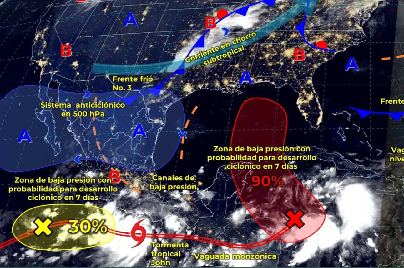 Clima en Sinaloa para hoy lunes 23 de septiembre; tormenta tropical John ocasionará lluvias.