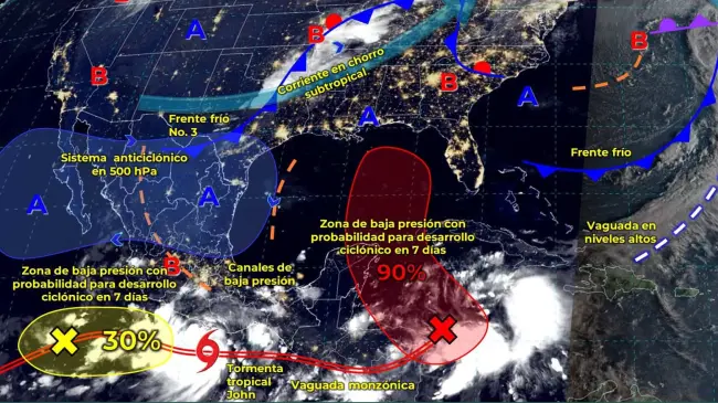 Clima en Sinaloa para hoy lunes 23 de septiembre; tormenta tropical John ocasionará lluvias.