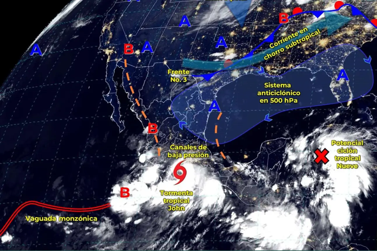 Clima en Sinaloa: En estos municipios dejará lluvias la tormenta tropical John.