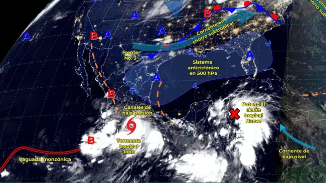 Clima en Sinaloa: En estos municipios dejará lluvias la tormenta tropical John.
