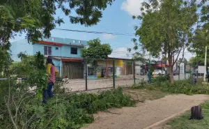 Realizan limpieza y podado en la Unidad Deportiva de la colonia Toledo Corro en Culiacán