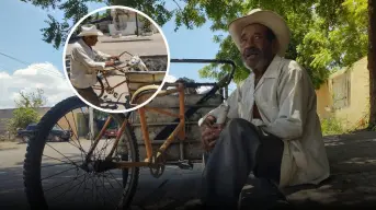 ¡El abuelito del triciclo! A sus 80 años, Rogelio se gana la vida recolectando “fierro viejo” en Culiacán