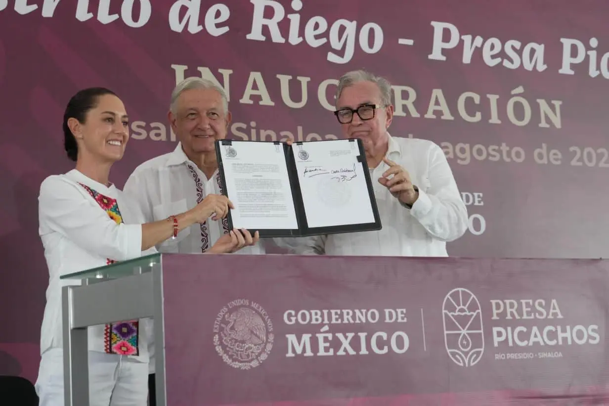 Durante la visita del presidente en agosto en Sinaloa. Foto: Cortesía