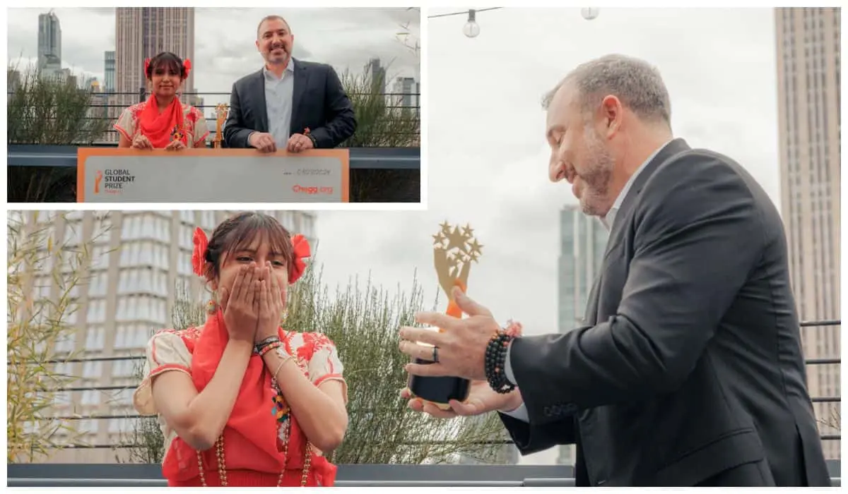 La estudiante mexicna Ángela Elena Olazarán Laureano, gana premio. Foto: Cortesía