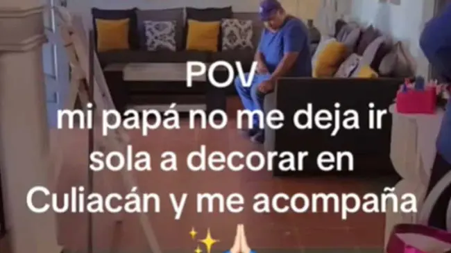 Tras inseguridad en Culiacán, papá sinaloense acompaña a su hija a trabajar y conmueve a todo Tiktok.