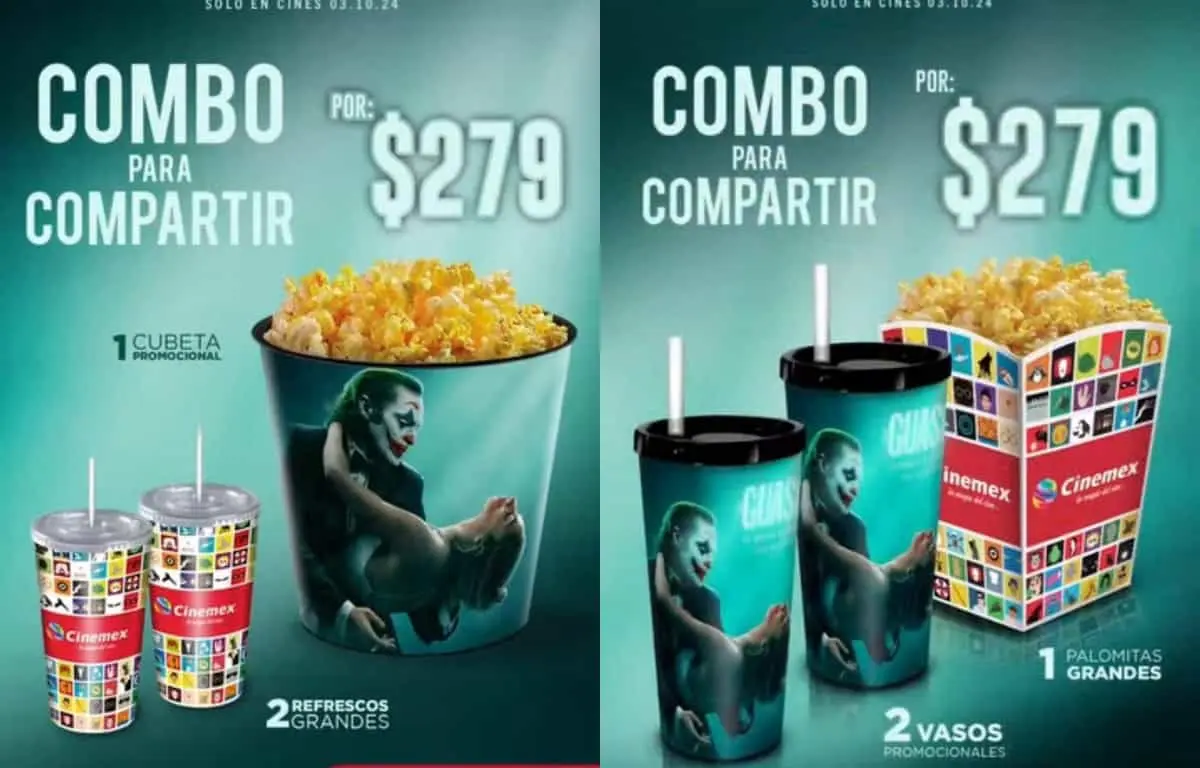 Cinemex comienza venta de vaso y palomera de Joker 2: ¿cuánto cuestan?
