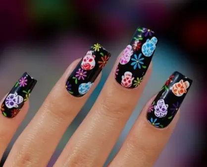 Uñas del Día de Muertos; mira todos los diseños que tenemos para ti