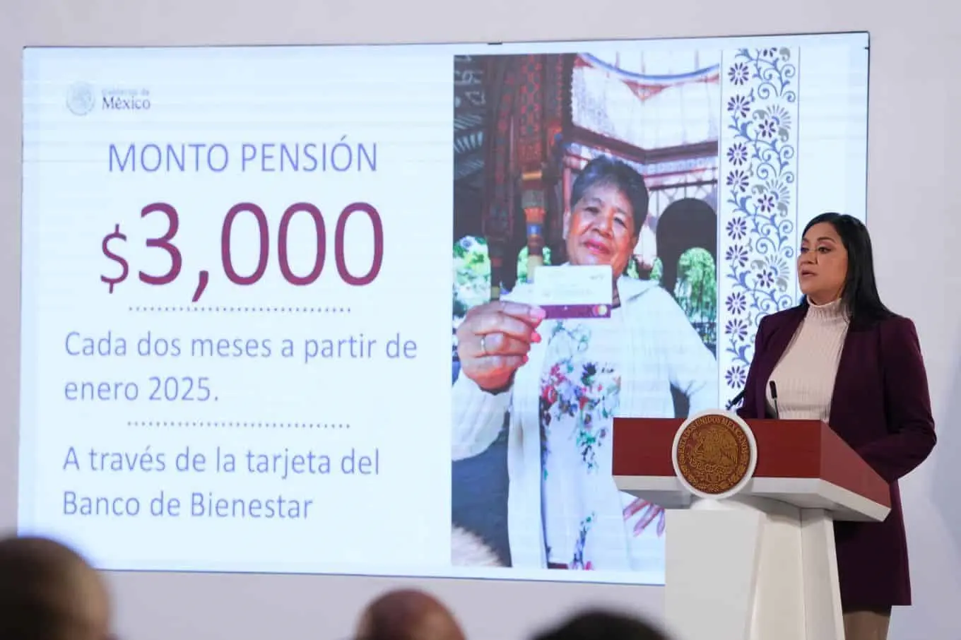 De 3 mil pesos será el pago bimestral de la Pensión Universal para Mujeres entre 60 y 64 años. Foto: Cortesía