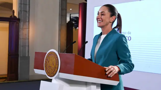 Claudia Sheinbaum en la Mañanera del Pueblo de este lunes 7 de octubre.