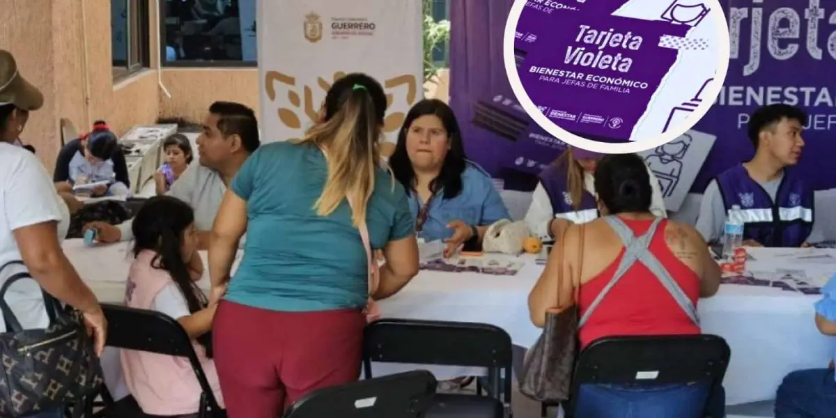 Por medio de la Tarjeta Violeta se entrega 2 mil pesos de manera bimestral en Guerrero. Foto: Cortesía