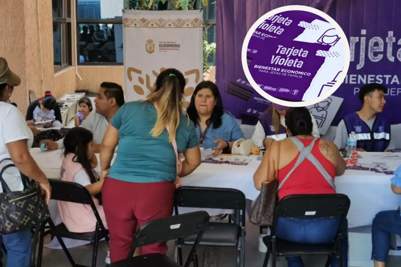 Por medio de la Tarjeta Violeta se entrega 2 mil pesos de manera bimestral en Guerrero. Foto: Cortesía