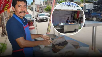 Isaías Beltrán y su taquería “Los Plebes” ha dado el sabor a los tianguis y a la colonia Esperanza en Culiacán