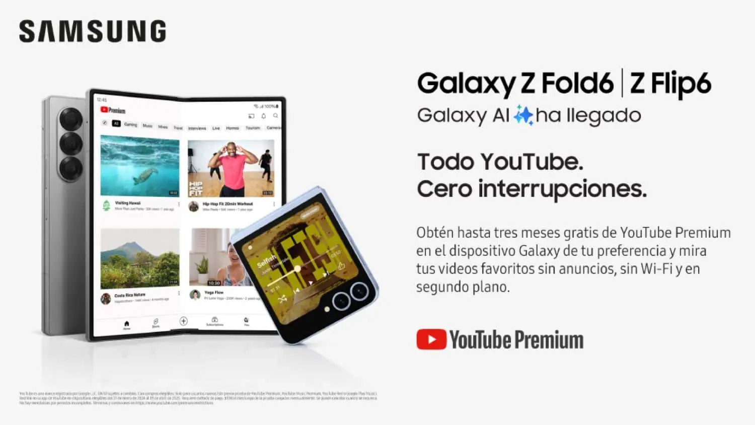 Aprovecha YouTube Premium gratis con dispositivos Galaxy