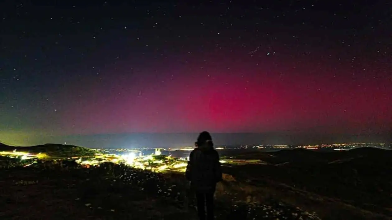 Auroras boreales en Zacatecas. Foto: Sos Sanders