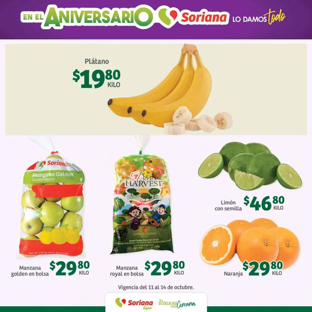 Ofertas de Soriana: Fin de Semana Hiper Nacional del 11 al 16 de octubre de 2024
