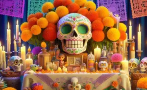 Altares del Día de Muertos en 3D hechos con inteligencia artificial