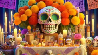 Altares del Día de Muertos en 3D hechos con inteligencia artificial