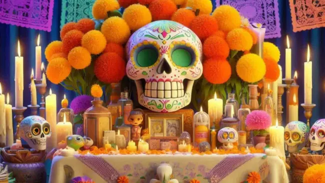 Comparte con tus contactos estas imágenes de altares generadas con IA para este Día de Muertos.