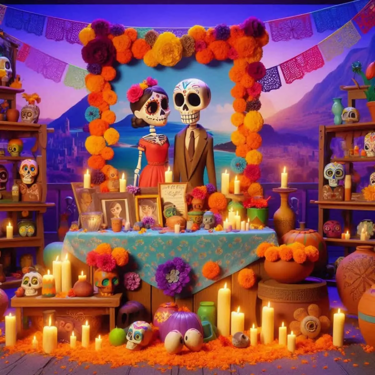 Altares del Día de Muertos en 3D con inteligencia artificial