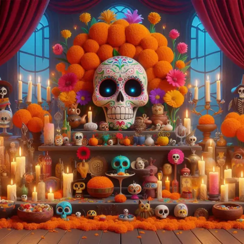 Altares del Día de Muertos en 3D con inteligencia artificial