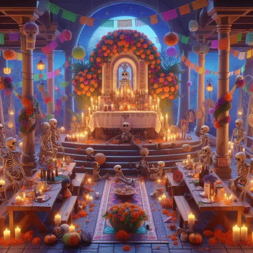 Altares del Día de Muertos en 3D con inteligencia artificial