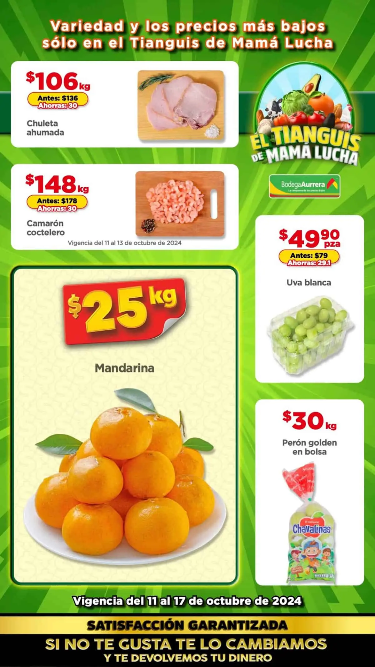 Tianguis de frutas y verduras Bodega Aurrera: ofertas del 11 al 17 de octubre
