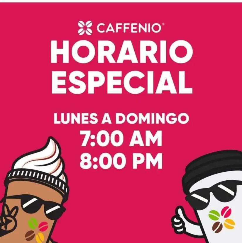 Así queda el nuevo horario en Caffenio Culiacán. Foto: Cortesía