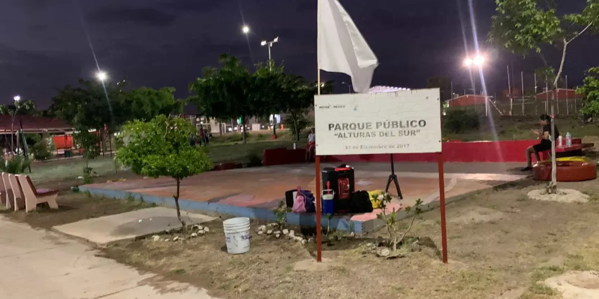 En la explanada de la clase de Dance Kids en el Parque de La Palapa, las niñas exigieron una ciudad en paz al levantar la bandera blanca.  Foto: Cortesía.