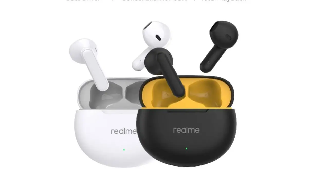 Los auriculares Realme Buds T01 están disponibles en color blanco y negro. Foto: Cortesía