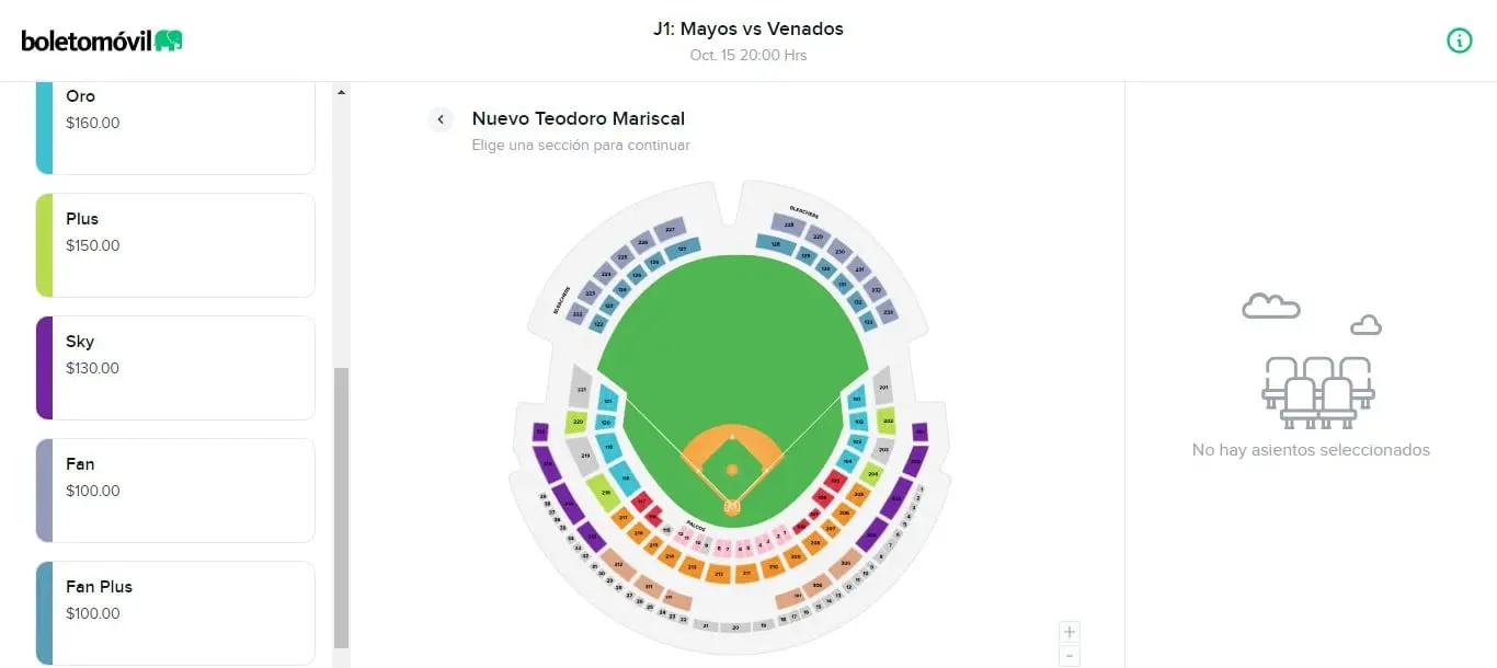 Precio boletos Venados ante Mayos 