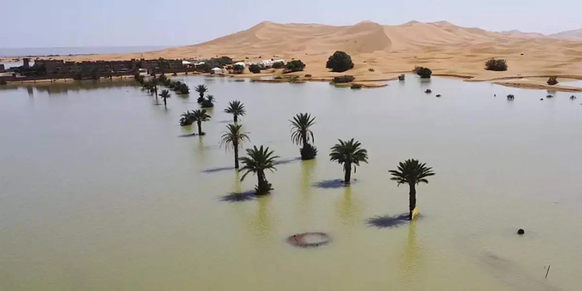 Desierto del Sahara inundado | Imagen AP.