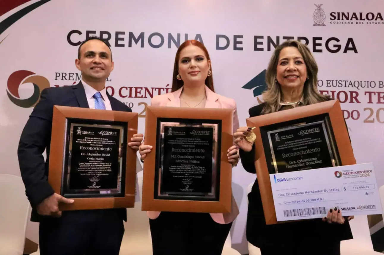 Ganadores al Premio al Mérito Científico y a la Mejor Tesis de Posgrado edición 2024.