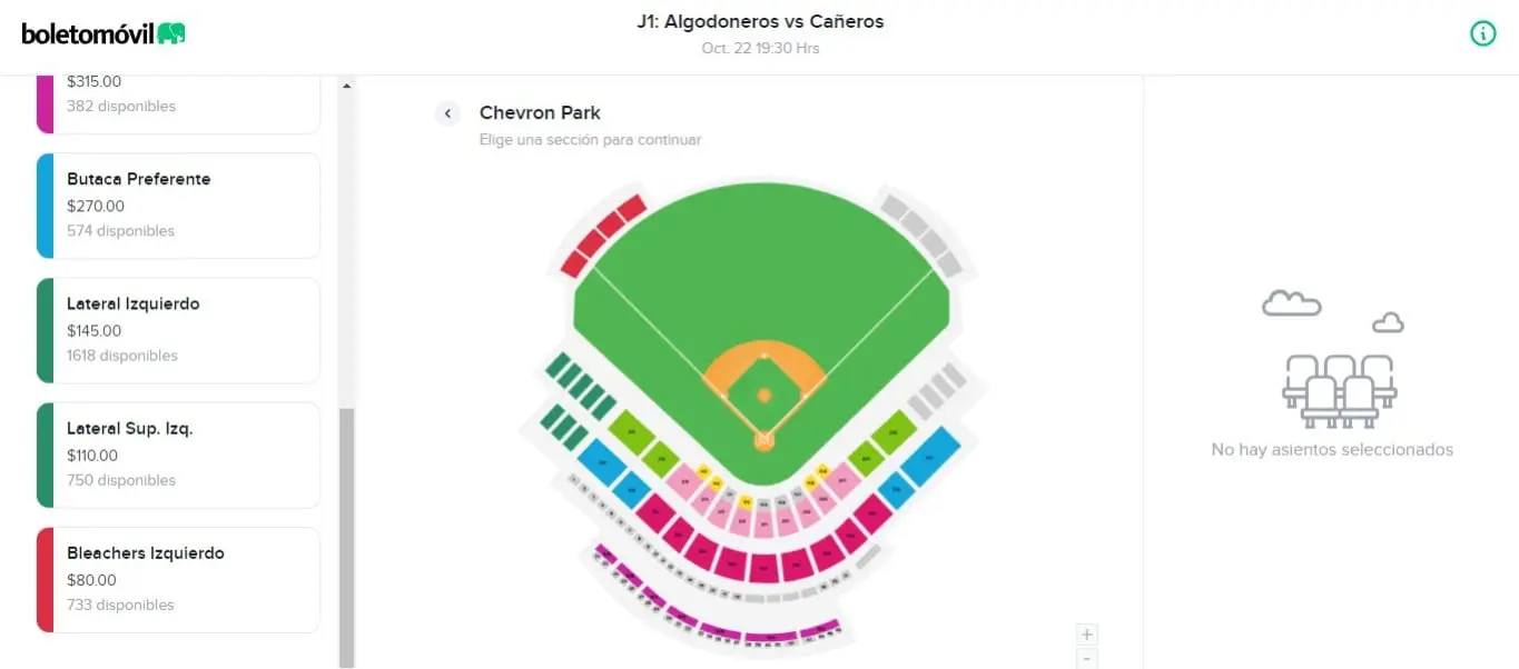 Precio boletos Cañeros ante Algodoneros