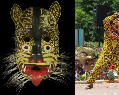 ¿Cómo son las máscaras que se usan en la danza del jaguar?