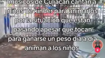 Músicos tocan afuera de un kínder en Culiacán para animar a los niños ante inseguridad