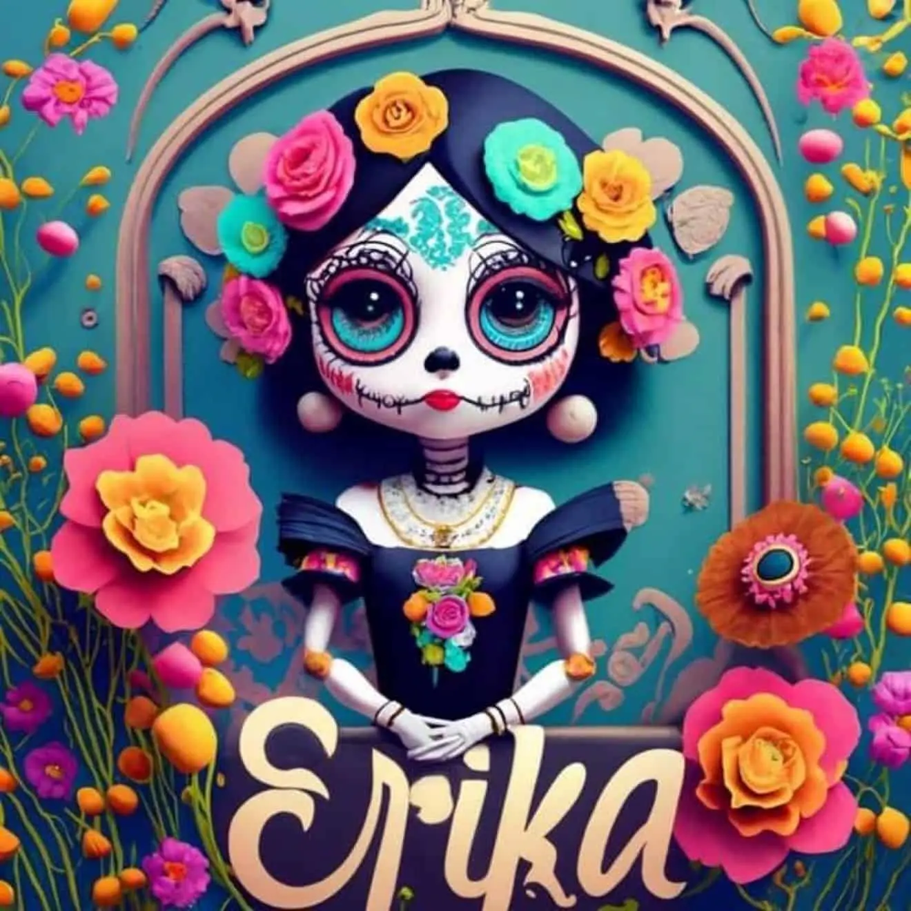 Erika con imagen de Catrina