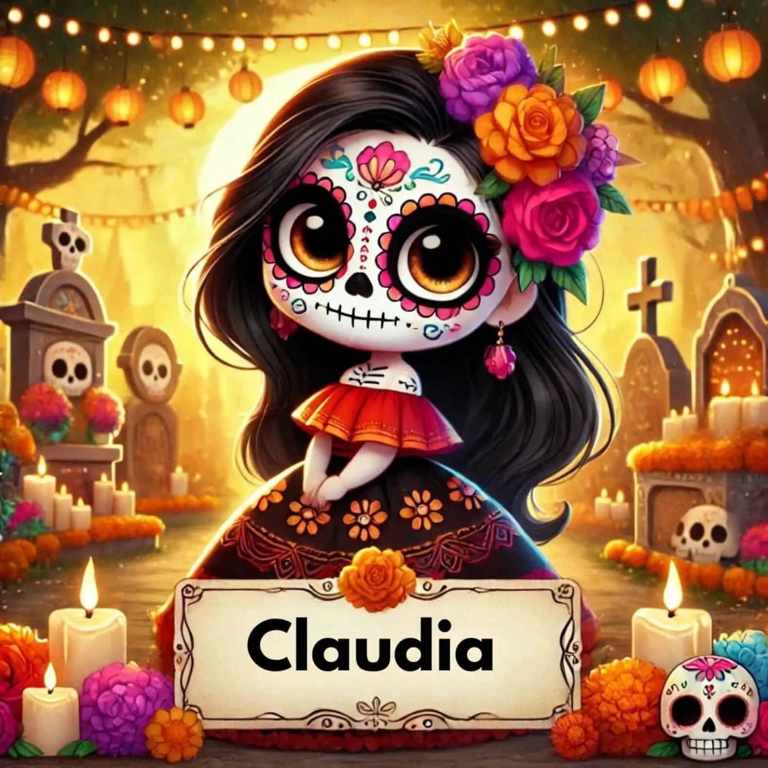 Catrina con nombre de Claudia. Foto: Cortesía