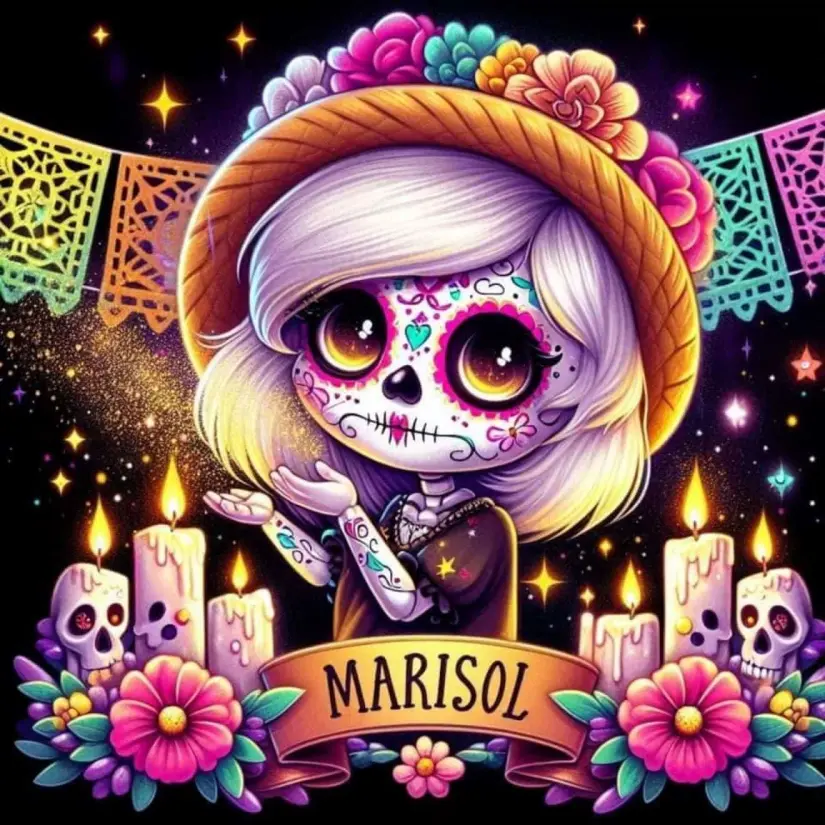 Marisol con diseño de Catrina. Foto: Cortesía