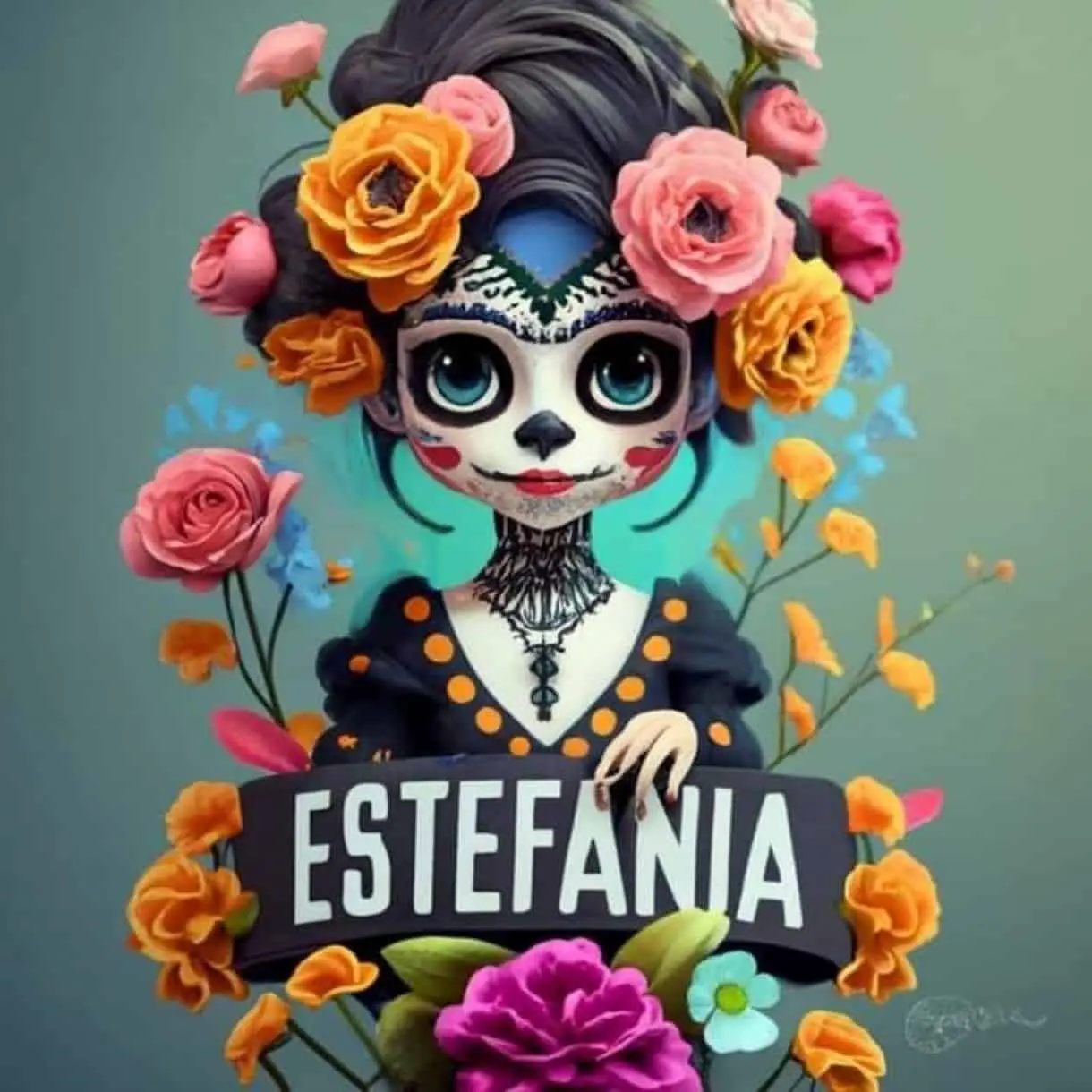 Estefania al estilo Catrina. Foto: Cortesía