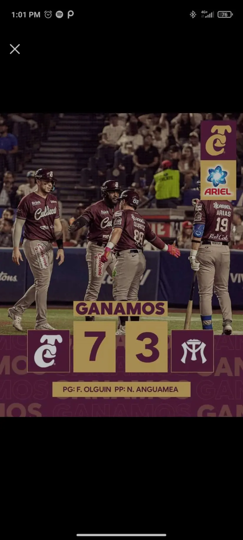 Culiacán gana 7-3 a Monterrey| Imagen: Tomateros 