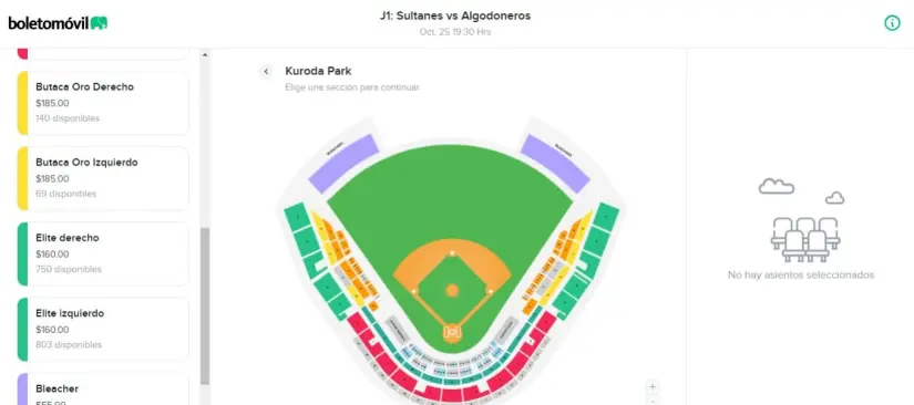 Boletos Algodoneros vs Sultanes