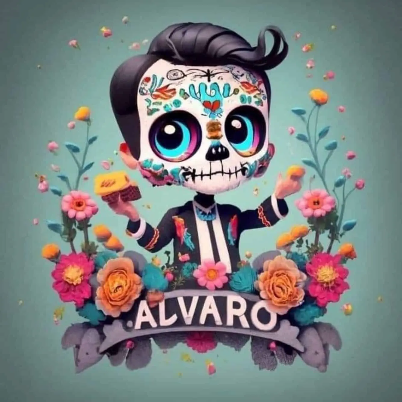 Calaverita con nombre Alvaro. Foto: Cortesía