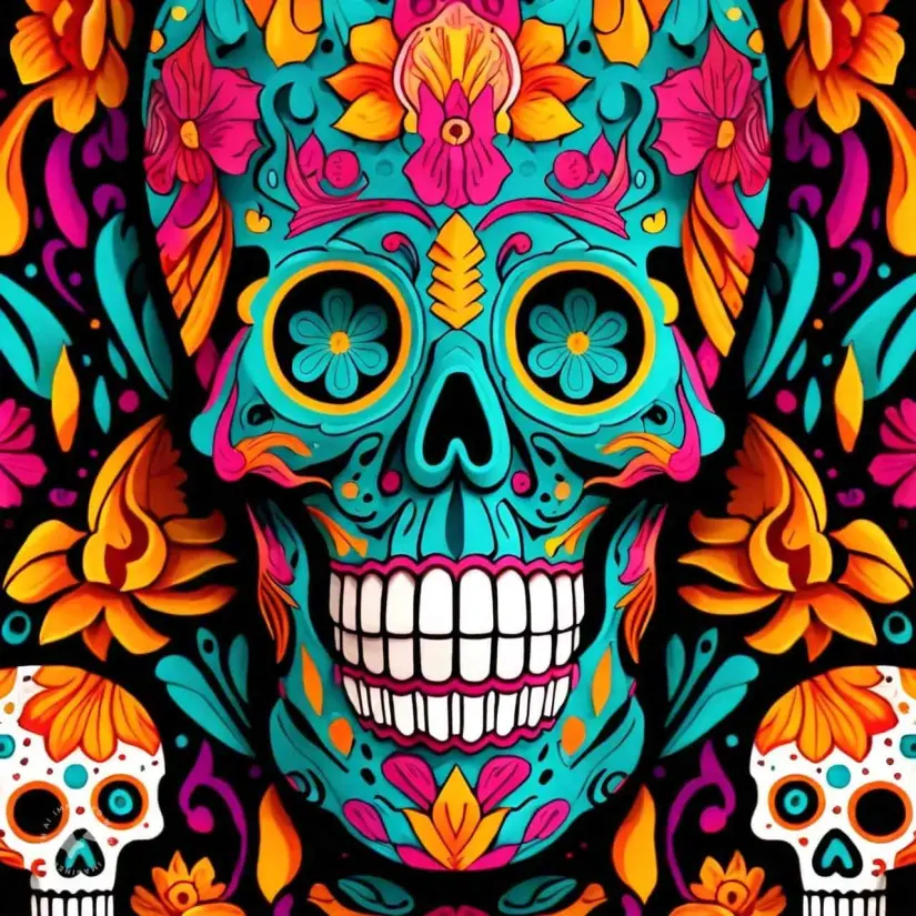 Diseño de calaverita generado con la IA de WhatsApp