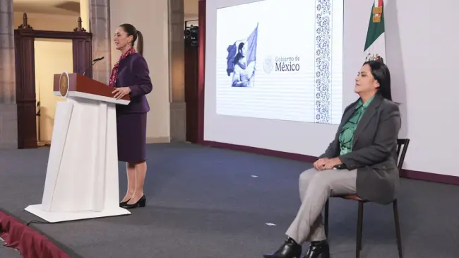 Claudia Sheinbaum durante la conferencia de prensa de este martes 29 de octubre.