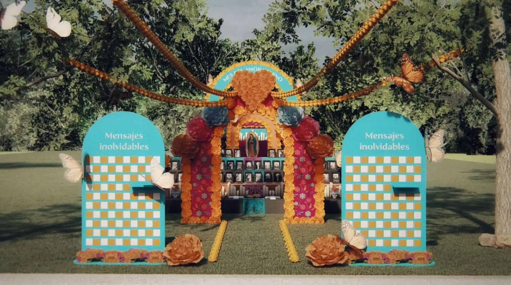 El altar de muertos de Funeraria San Martín mide más de 40 metros cuadrados. Foto: Cortesía