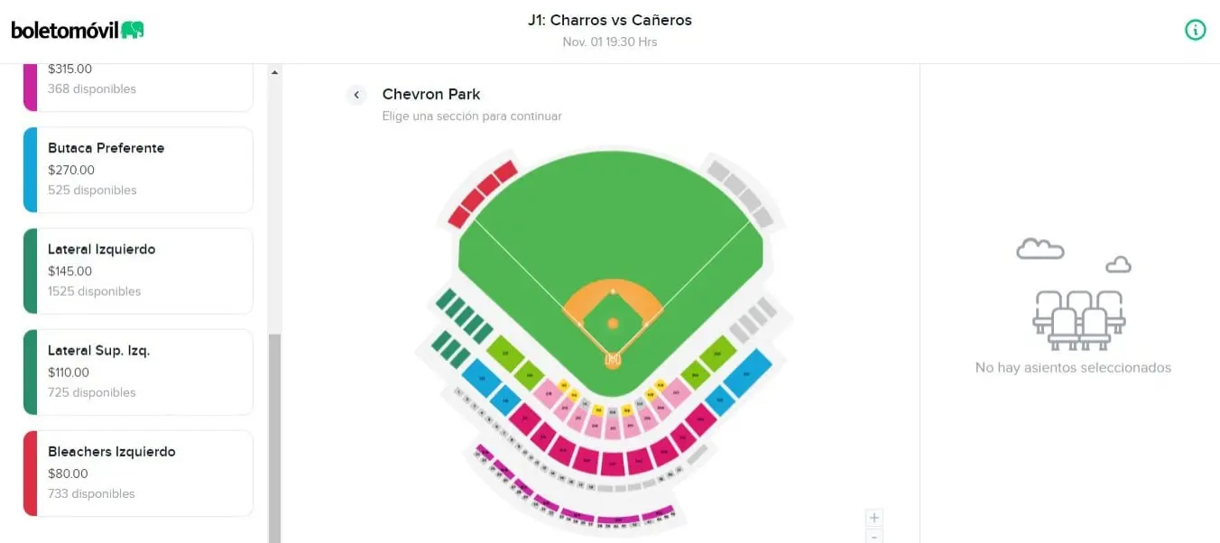 Boletos disponibles Cañeros vs Charros