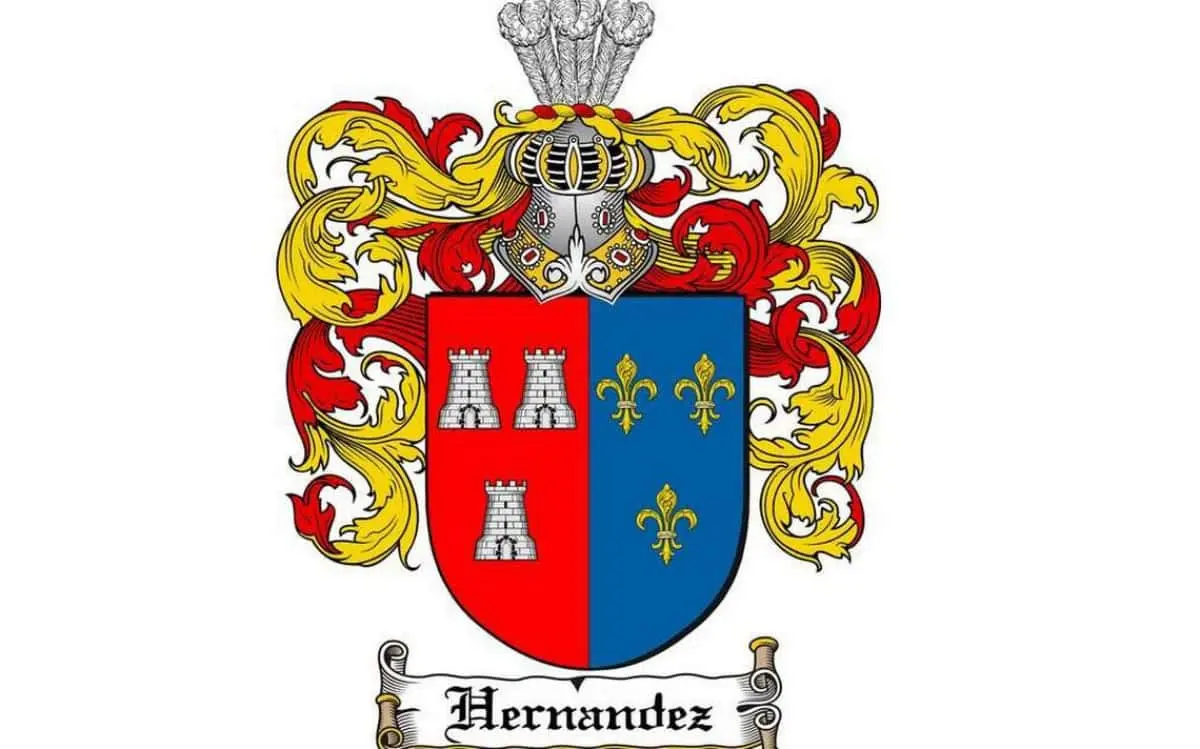 Heráldica del apellido Hernández., uno de los más comunes en el mundo hispano. Imagen: Wikipedia